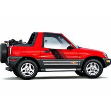 Autocollants vinyle bande latérale style carte topographique pour porte Toyota RAV4 1994-2000 2