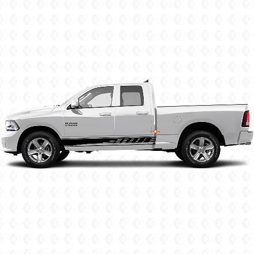 Autocollant Vinyle Décoratif à Bandes Perforées pour Porte Dodge Ram 1500 2011-2018