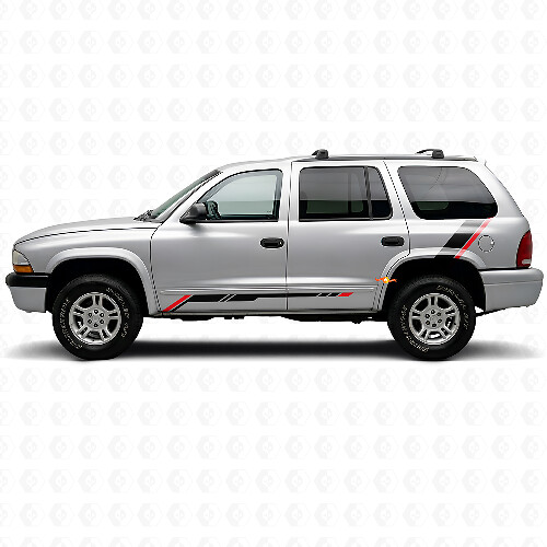 Autocollant vinyle latéral arrière à rayures damier pour bas de caisse Dodge Durango 1998-2003 1