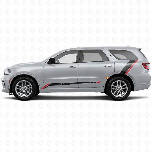 Autocollant Vinyle Bande à Damier pour Bas de Caisse Arrière Côté pour Dodge Durango 2011+ 1