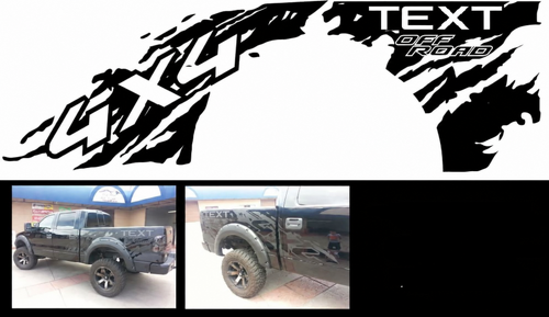 4x4 TEXT Off Road Mud Splatter Côté de benne Autocollant vinyle pour Ford F-150 2010-2014