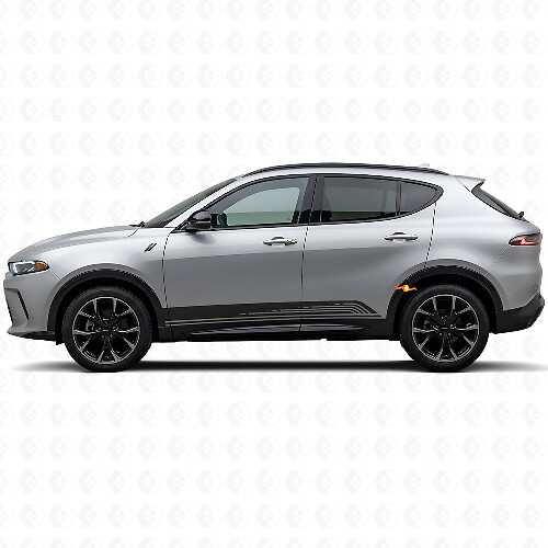 Autocollant vinyle décalcomanie graphique de bas de caisse à bandes courbées pour Dodge Hornet 2023+ 1