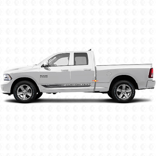 Autocollant Vinyle à Rayures Courbes à Damier pour Bas de Porte Dodge Ram 1500 2011-2018