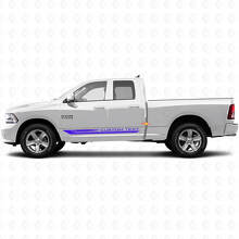 Autocollant Vinyle à Rayures Courbes à Damier pour Bas de Porte Dodge Ram 1500 2011-2018 2