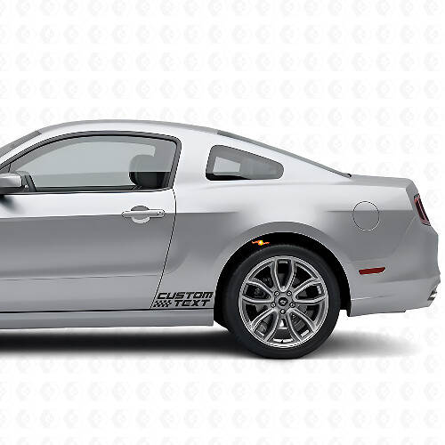 Autocollants Vinyle Latéraux Style Damier de Course pour Musclecar 2010-2020