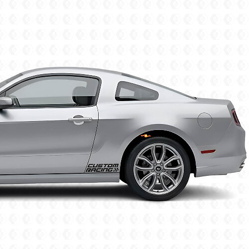 Kit d’autocollants latéraux en vinyle style damier de course pour Musclecar 2010-2020