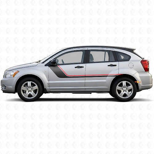 Autocollant Vinyle Bandes Jumelles Latéral de Porte pour Dodge Caliber 2007-2012