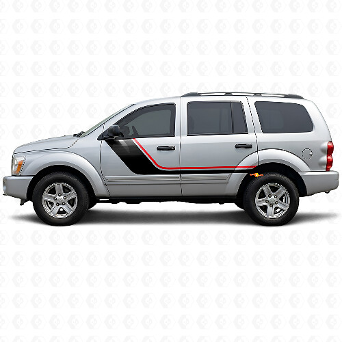 Autocollant Vinyle Rayures Jumelles Porte Latérale pour Dodge Durango 2004-2009
