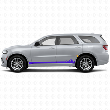 Vinyle Autocollant Bas de Caisson à Rayures Fines Montagnes pour Dodge Durango 2011+ 2