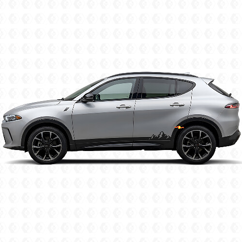 Vinyle Décalcomanie Bas de Caisse à Rayures Fines Montagnes pour Dodge Hornet 2023+