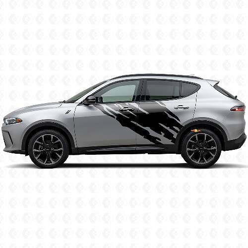 Autocollant vinyle graphique éclaboussures de boue latéral pour porte Dodge Hornet 2023+ 1
