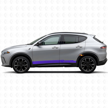 Autocollant en vinyle de panneau de bas de caisse à rayures courbes entrelacées pour Dodge Hornet 2023+ 2