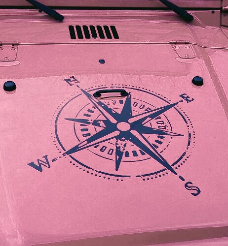 Autocollant en vinyle style usé pour capot Compass pour Jeep Wrangler