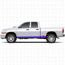 Autocollant en vinyle à fines bandes montagnes pour bas de caisse Dodge Ram 1500 2002-2008 2