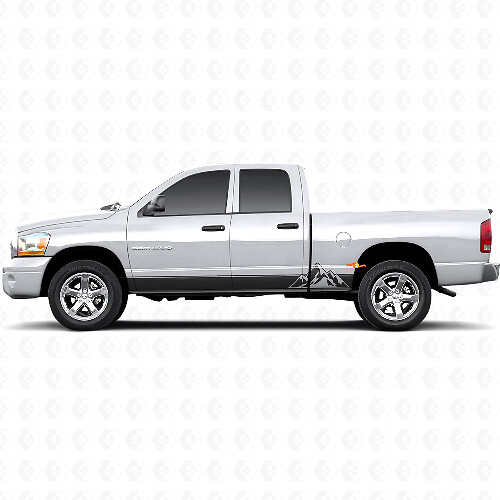 Autocollant en vinyle bandes style montagnes pour bas de caisse Dodge Ram 1500 2002-2008