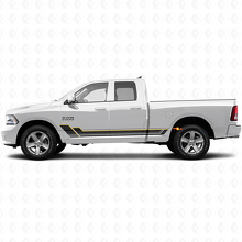 Kit de décalcomanie vinyle à bandes jumelles pour panneaux latéraux pour Dodge Ram 1500 2011-2018 2