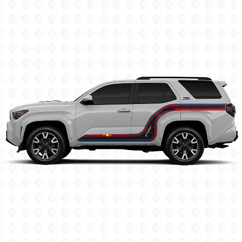 Autocollants Latéraux en Vinyle à Lignes de Course Courbées Pour Toyota 4Runner 1