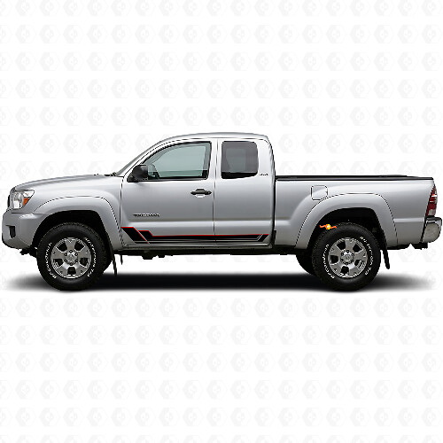 Kit d'autocollants en vinyle de bas de caisse à bandes doubles pour Toyota Tacoma 2004-2015 1