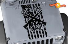 MOLON LABE USA Drapeau Distressed Wrangler Vinyl Hood Decal TJ LJ JK #1 2