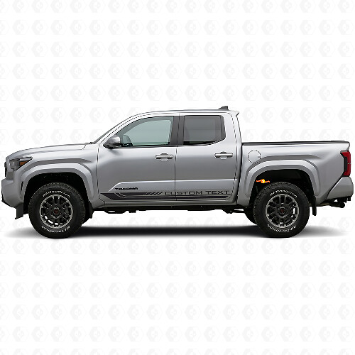 Autocollant en vinyle à rayures incurvées à damier pour les bas de caisse Toyota Tacoma 2023+ 1