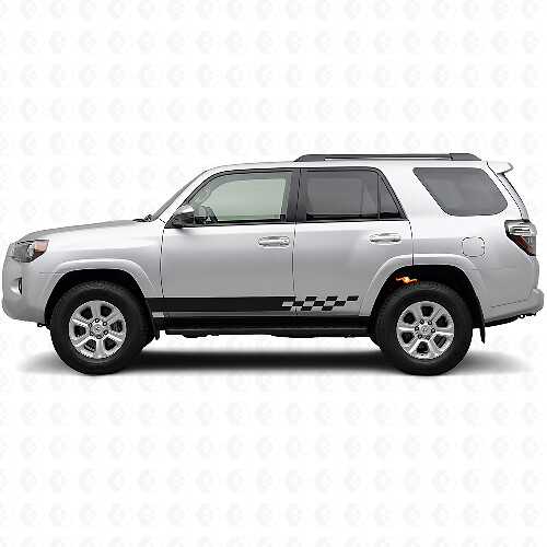 Autocollant en vinyle à rayures à damier pour bas de caisse Toyota 4Runner 2009-2024 1