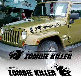 Paire capot zombie killer bullet JEEP WRANGLER RUBICON DODGE TRUCK FJ CRUISER autocollant autocollant vinyle 1