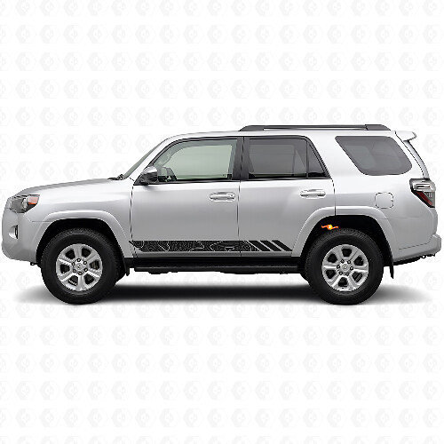 Autocollant en vinyle à rayures style topographique pour portes Toyota 4Runner 2009-2024 1