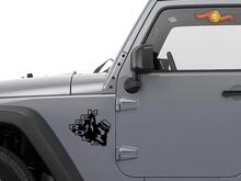 Paire ROCK n ROLL JEEP WRANGLER RUBICON sticker autocollant vinyle 2