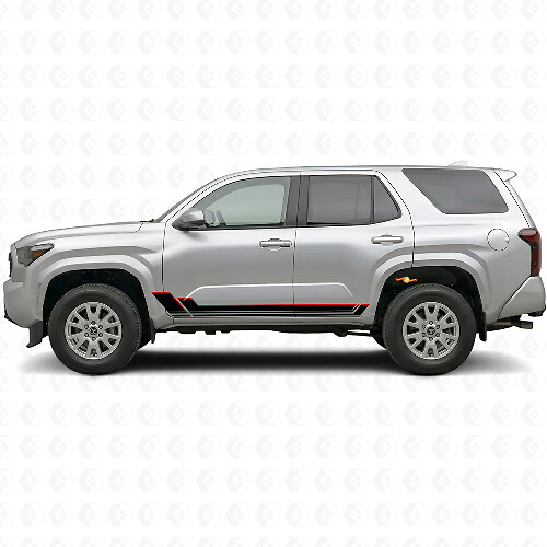 Kit d'autocollants en vinyle à bandes jumelles pour bas de caisse Toyota 4Runner 2024+