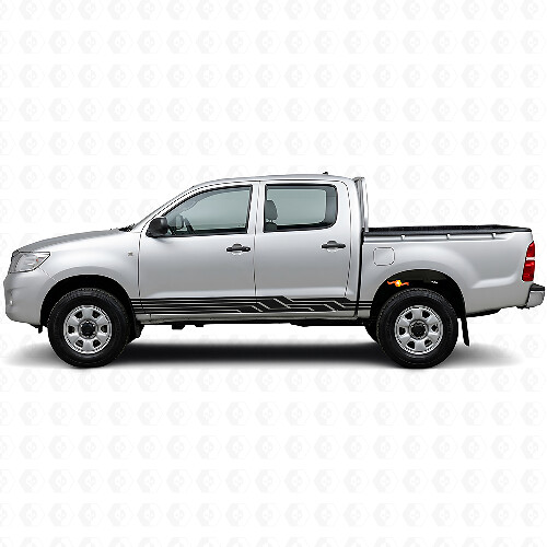 Autocollant en vinyle pour bas de caisse avec rayures entrelacées pour Toyota Hilux 2004-2015