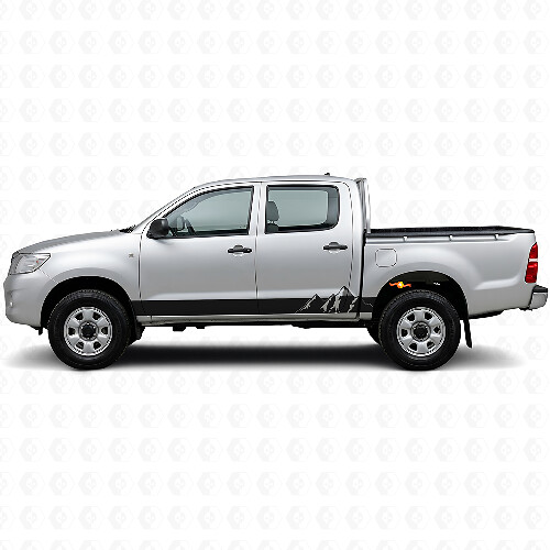 Autocollant en vinyle à larges bandes montagnes pour bas de caisse Toyota Hilux 2004-2015 1