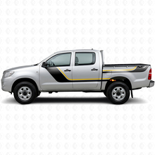 Kit de décalcomanies en vinyle à bandes jumelles pour portes et côtés arrière Toyota Hilux 2004-2015 2