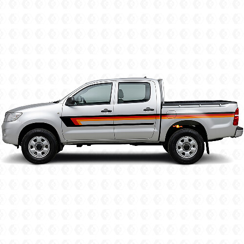 Autocollant vinyle bandes triples latérales pour porte Toyota Hilux 2004-2015 1