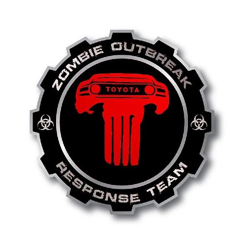 PAIRE ZOMBIE OUTBREAK RESPONSE TEAM Toyota FJ Cruiser côté vinyle autocollants décalcomanies
