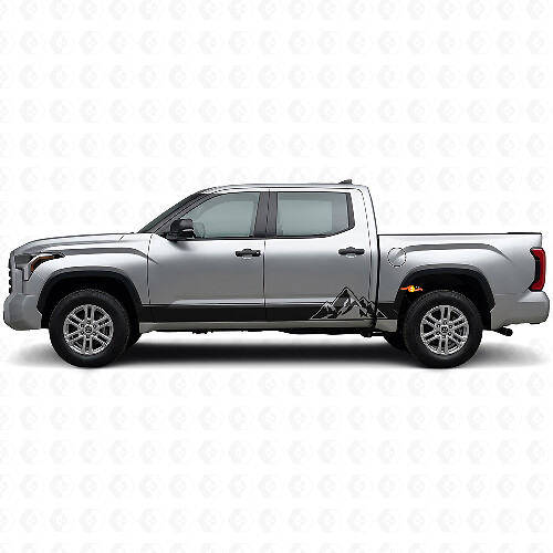 Kit d'autocollants vinyle bandes style montagnes pour bas de caisse Toyota Tundra 2022+ 1