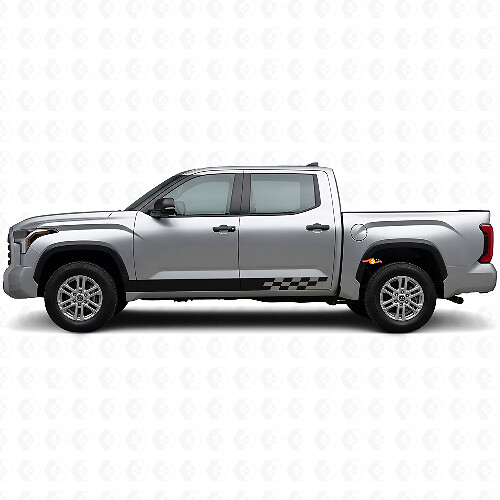 Autocollant en vinyle à bandes à damier pour bas de caisse Toyota Tundra 2022+ 1