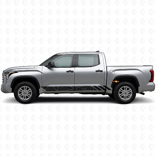 Autocollant en vinyle à rayures de style topographique pour portes Toyota Tundra 2022+ 1