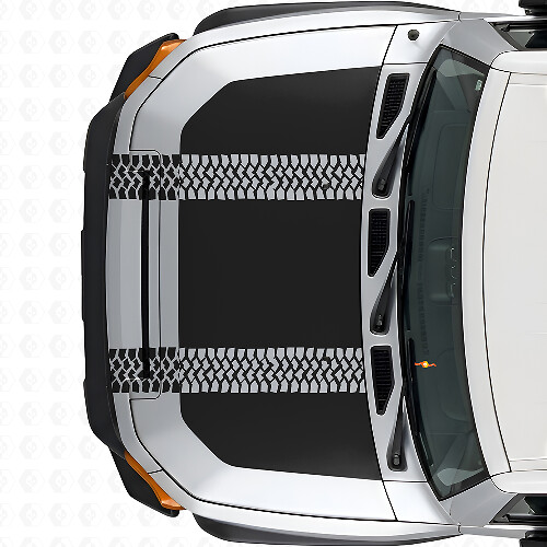 Autocollant vinyle capot noir avec trace de pneu pour Toyota FJ Cruiser