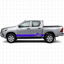 Kit de décalcomanies en vinyle style montagnes pour bas de caisse Toyota Hilux 2015+ 2