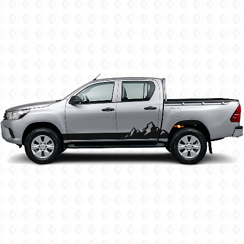 Vinyle Autocollant Bandes Fines Montagnes Pour Bas De Caisse Toyota Hilux 2015+ 1