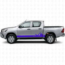 Vinyle Autocollant Bandes Fines Montagnes Pour Bas De Caisse Toyota Hilux 2015+ 2