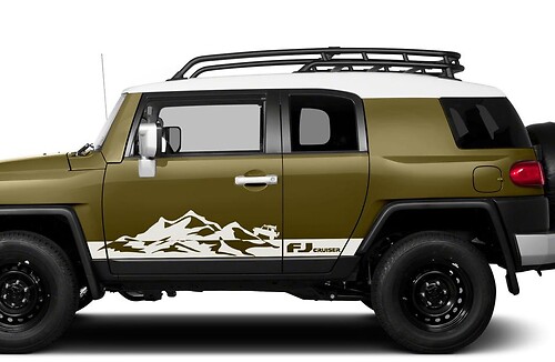 Autocollant Vinyle Latéral Style Montagnes Logo FJ pour Toyota FJ Cruiser