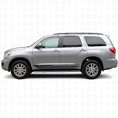 Autocollant en vinyle à rayures courbes à damier pour bas de caisse Toyota Sequoia 2007-2022 1