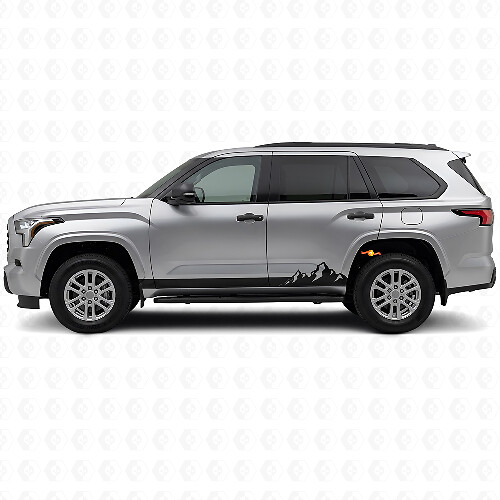 Décalque Vinyle à Bandes Fines Montagnes pour Bas de Caisse Toyota Sequoia 2022+ 1