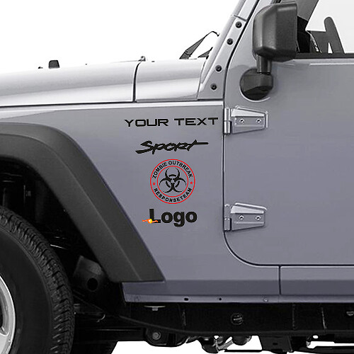 Autocollant Vinyle Équipe d'Intervention Contre les Zombies pour Jeep Wrangler Rubicon