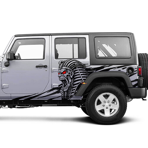 Autocollant en vinyle Angry Pharaoh Side pour Jeep Wrangler Unlimited 1