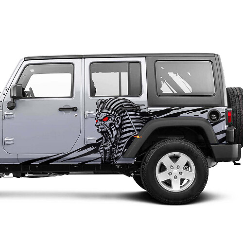 Kit d'autocollants latéraux Angry Pharaoh en vinyle pour Jeep Wrangler Unlimited_1