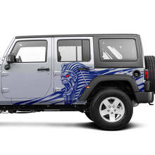 Kit d'autocollants latéraux Angry Pharaoh en vinyle pour Jeep Wrangler Unlimited_2