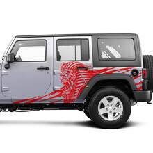 Autocollant en vinyle Angry Pharaoh Side pour Jeep Wrangler Unlimited 3