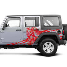 Kit d'autocollants latéraux Angry Pharaoh en vinyle pour Jeep Wrangler Unlimited_3